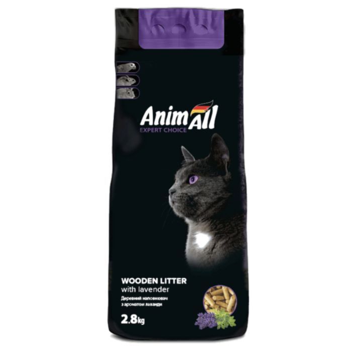 Наполнитель для туалета AnimAll Древесный с ароматом лаванды 2.8 кг (111283)