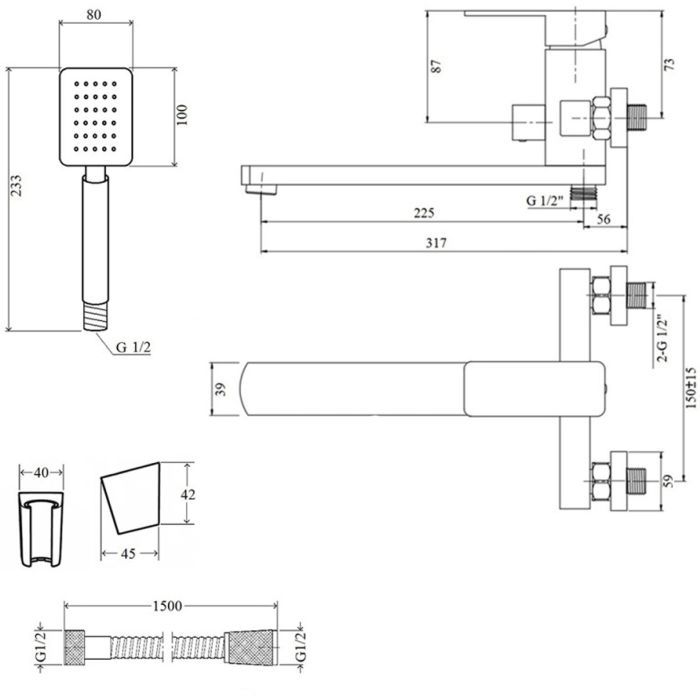 Смеситель Kroner Kubus-ESG070 изображение 7