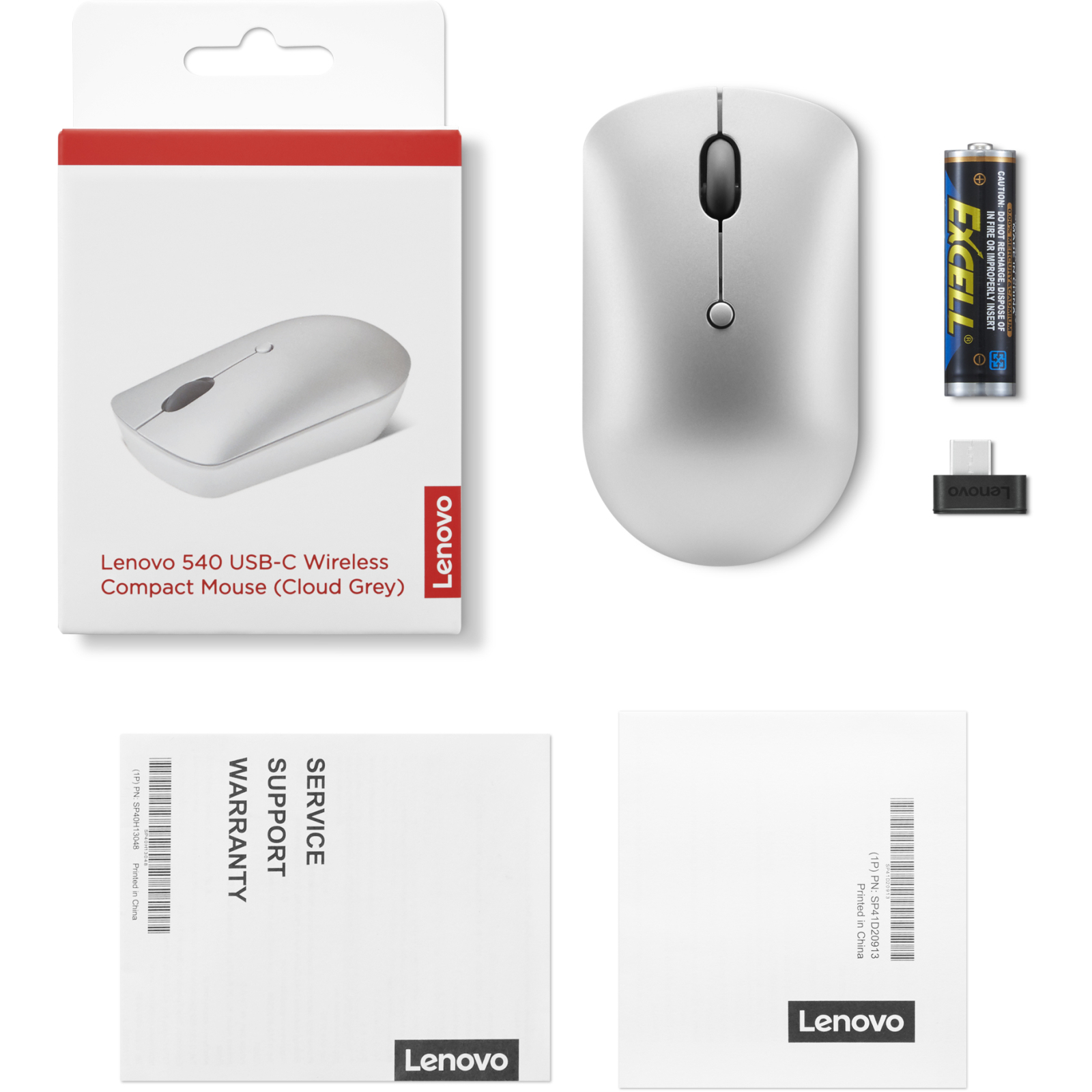 Мишка Lenovo 540 USB-C Wireless Cloud Grey (GY51D20869) зображення 7