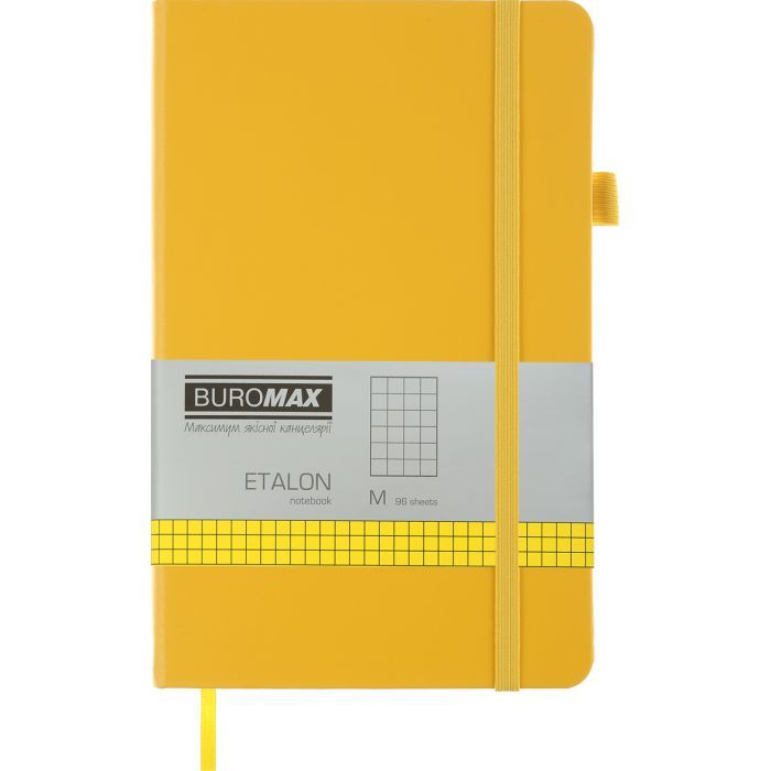 Книга записна Buromax Etalon 125x195 мм 96 аркушів в клітинку обкладинка зі штучної шкіри Рожева (BM.291160-10)