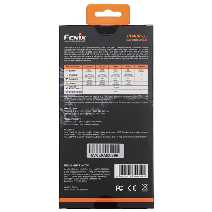 Ліхтар Fenix PD40R V2.0 + Ліхтар Fenix E01 V2.0 (PD40RV20E01V20) зображення 2