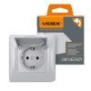Розетка Videx BINERA 1ая с заземлением и крышкой серебр (VF-BNSK1GС-SS) изображение 4