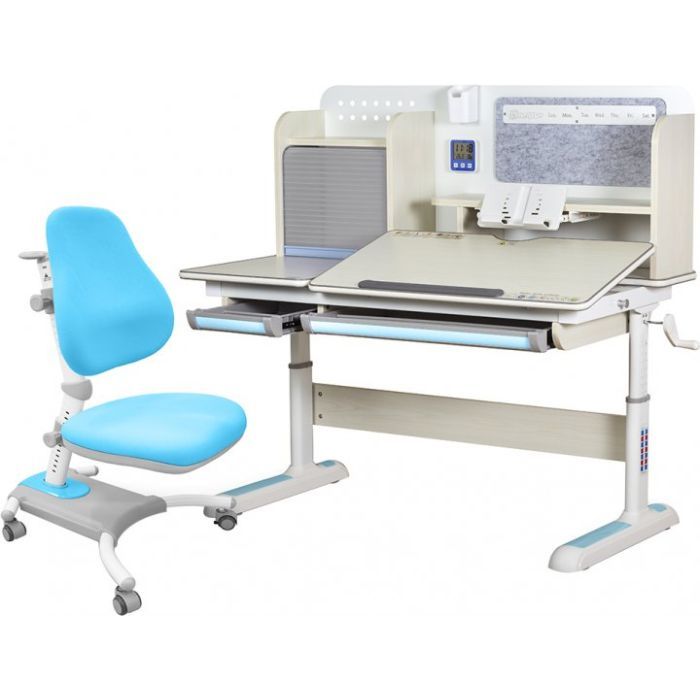Парта с креслом Mealux Winnipeg MG/BL + Omega KBL (BD-630 MG/BL+Y-220 KBL)