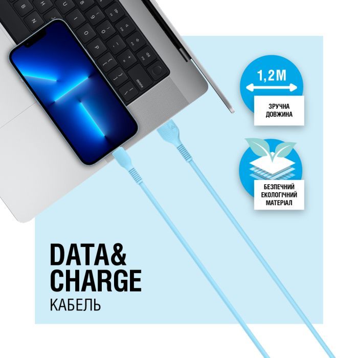 Дата кабель USB 2.0 AM to Lightning 1.2m AL-CBCOLOR-L1MT Mint ACCLAB (1283126518195) зображення 4