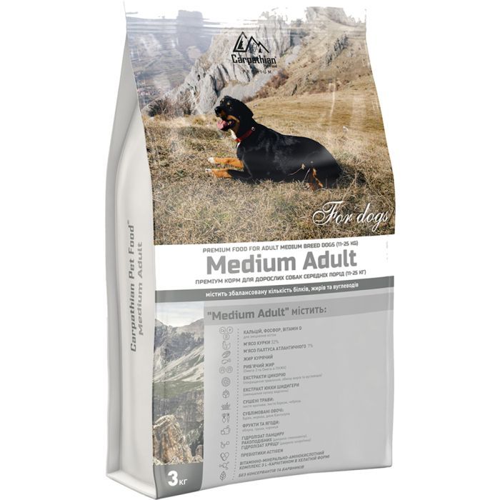 Сухий корм для собак Carpathian Pet Food Medium Adult 12 кг (4820111140695)