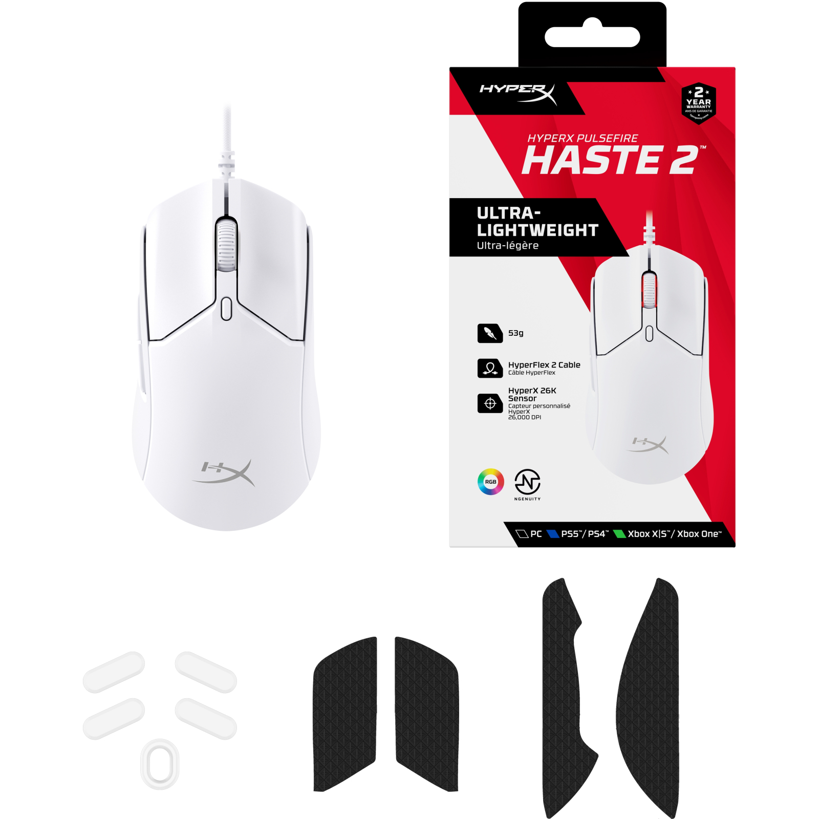Мышка HyperX Pulsefire Haste 2 USB White (6N0A8AA) изображение 8