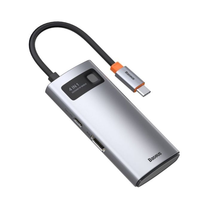 Концентратор Baseus Metal Gleam Series 4-in-1 Multifunctional Gray (CAHUB-CY0G)