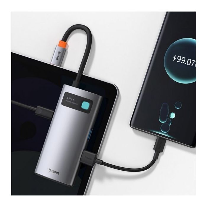 Концентратор Baseus Metal Gleam Series 4-in-1 Multifunctional Gray (CAHUB-CY0G) изображение 4