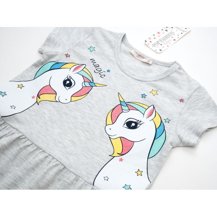 Плаття дитяче POP FASHION з єдинорогом (6834-98G-gray) зображення 3