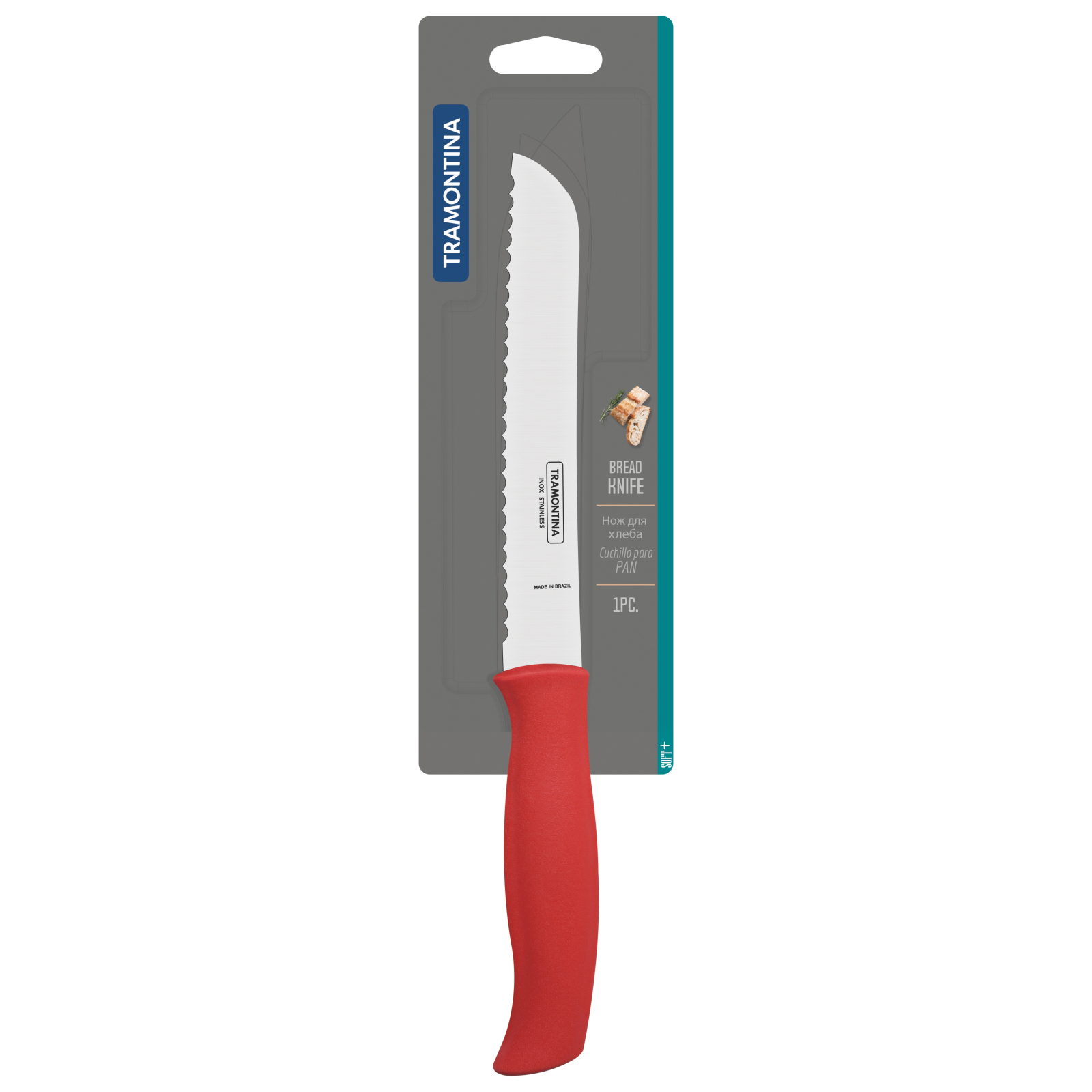 Кухонный нож Tramontina Soft Plus Red Bread 178 мм (23662/177) изображение 5
