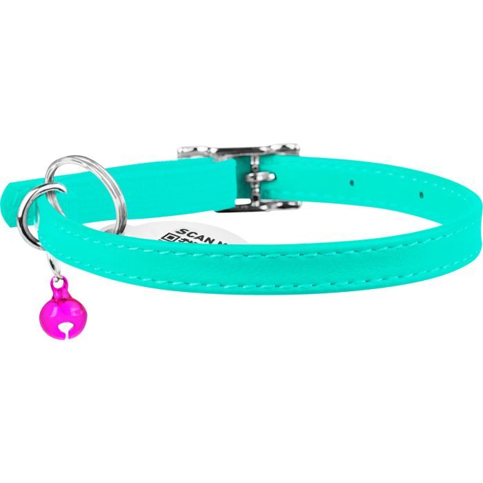 Ошейник для животных WAUDOG Glamour с QR паспортом Д 22-30 см голубой (32482) изображение 2