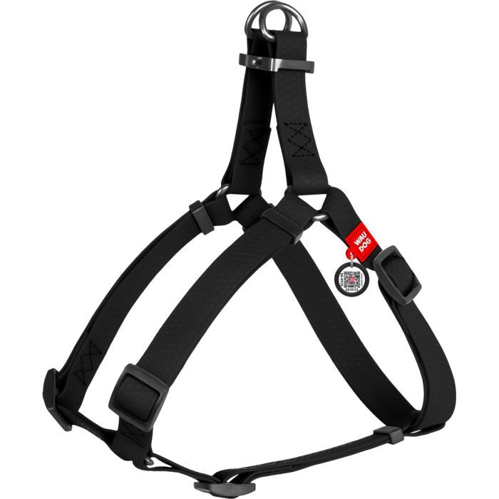 Шлея для собак WAUDOG Waterproof з QR-паспортом М Ш 20 мм Д 50-80 см блакитна (27652)