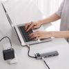 Концентратор Baseus USB3.1 Type-C to USB C(PD)100W/HDMI 4K 30Hz/VGA/USB3.2/RJ45/SD+TF,9in1 Grey (CAHUB-CU0G) изображение 10
