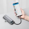 Концентратор Baseus USB3.1 Type-C to USB C(PD)100W/HDMI 4K 30Hz/VGA/USB3.2/RJ45/SD+TF,9in1 Grey (CAHUB-CU0G) изображение 12