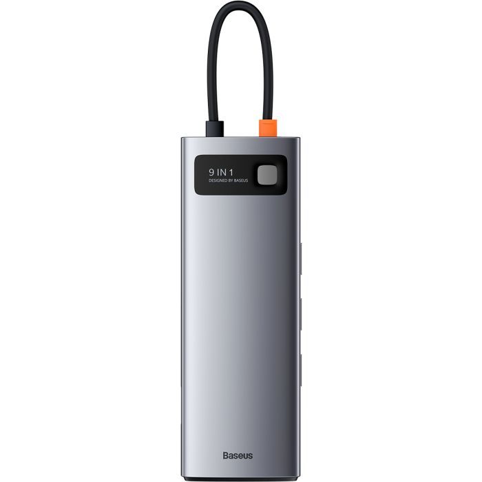 Концентратор Baseus USB3.1 Type-C to USB C(PD)100W/HDMI 4K 30Hz/VGA/USB3.2/RJ45/SD+TF,9in1 Grey (CAHUB-CU0G) изображение 2