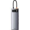 Концентратор Baseus USB3.1 Type-C to USB C(PD)100W/HDMI 4K 30Hz/VGA/USB3.2/RJ45/SD+TF,9in1 Grey (CAHUB-CU0G) изображение 2
