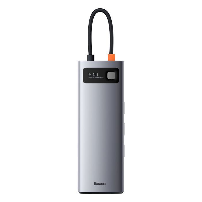 Концентратор Baseus USB3.1 Type-C to USB C(PD)100W/HDMI 4K 30Hz/VGA/USB3.2/RJ45/SD+TF,9in1 Grey (CAHUB-CU0G) изображение 3