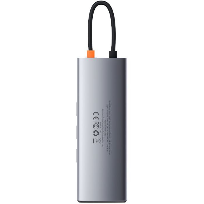 Концентратор Baseus USB3.1 Type-C to USB C(PD)100W/HDMI 4K 30Hz/VGA/USB3.2/RJ45/SD+TF,9in1 Grey (CAHUB-CU0G) изображение 4