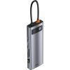 Концентратор Baseus USB3.1 Type-C to USB C(PD)100W/HDMI 4K 30Hz/VGA/USB3.2/RJ45/SD+TF,9in1 Grey (CAHUB-CU0G) изображение 5