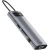 Концентратор Baseus USB3.1 Type-C to USB C(PD)100W/HDMI 4K 30Hz/VGA/USB3.2/RJ45/SD+TF,9in1 Grey (CAHUB-CU0G) изображение 6