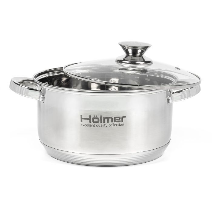 Набор посуды Hölmer з кришками 1,5л/2л/2,7л/5л (CS-1851-SS) изображение 2