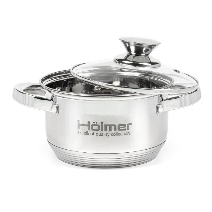 Набор посуды Hölmer з кришками 1,5л/2л/2,7л/5л (CS-1851-SS) изображение 3
