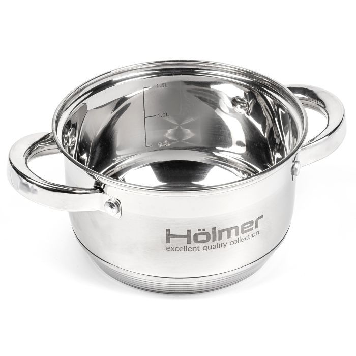 Набор посуды Hölmer з кришками 1,5л/2л/2,7л/5л (CS-1851-SS) изображение 5