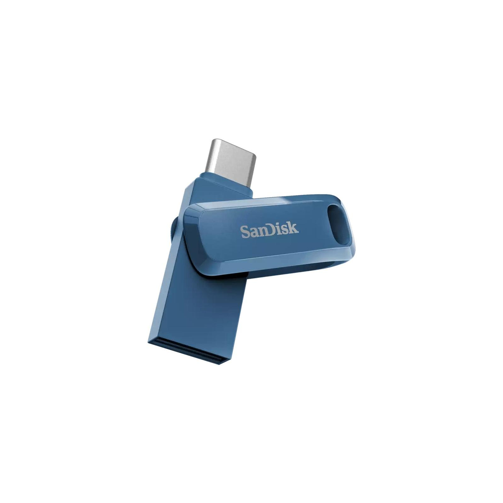 USB флеш накопитель SanDisk 64GB Dual Drive Go Navy Blue USB 3.1 + Type-C (SDDDC3-064G-G46NB) изображение 3