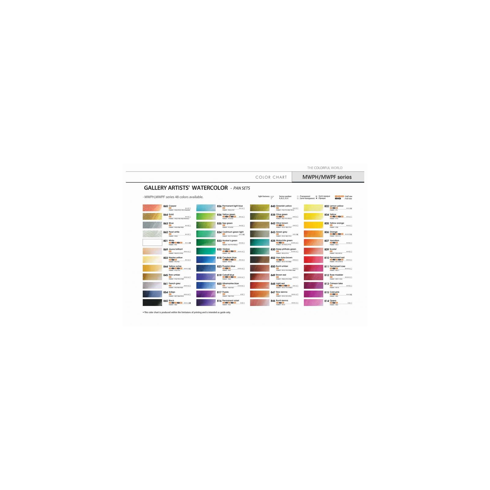 Акварельные краски MUNGYO Gallery 12 цветов в полукюветах металлический пенал (8804819109129) изображение 3