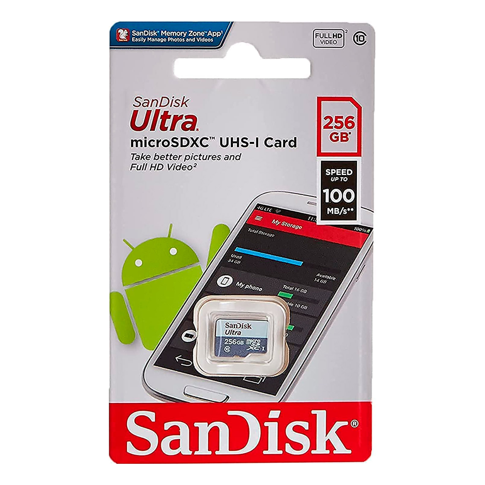 Карта памяти SanDisk 256GB microSDXC class 10 UHS-I Ultra (SDSQUNR-256G-GN3MN) изображение 2