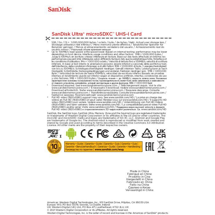 Карта памяти SanDisk 256GB microSDXC class 10 UHS-I Ultra (SDSQUNR-256G-GN3MN) изображение 3