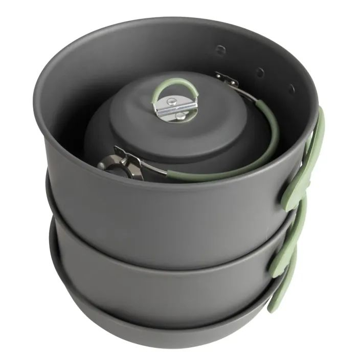 Набір туристичного посуду Bo-Camp Explorer XL Hard Anodized 4 предмети Сірий/Зелений (2200249) зображення 10