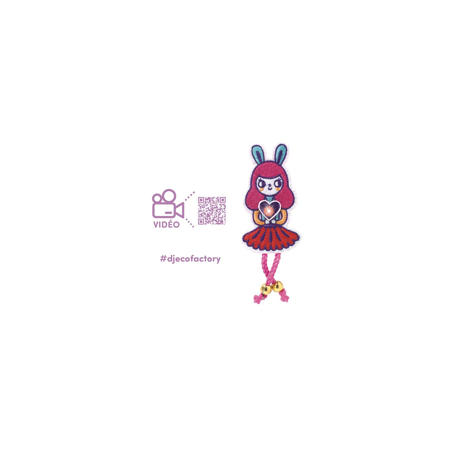 Набір для творчості Djeco Брошка Bunny Girl Factory E-text (DJ09320) зображення 2