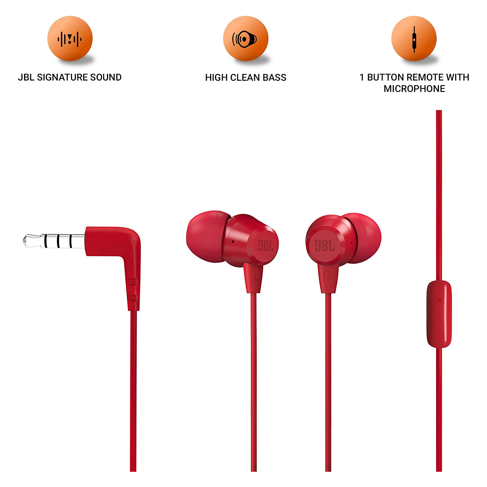 Навушники JBL C50 HI Red (JBLC50HIRED) зображення 2