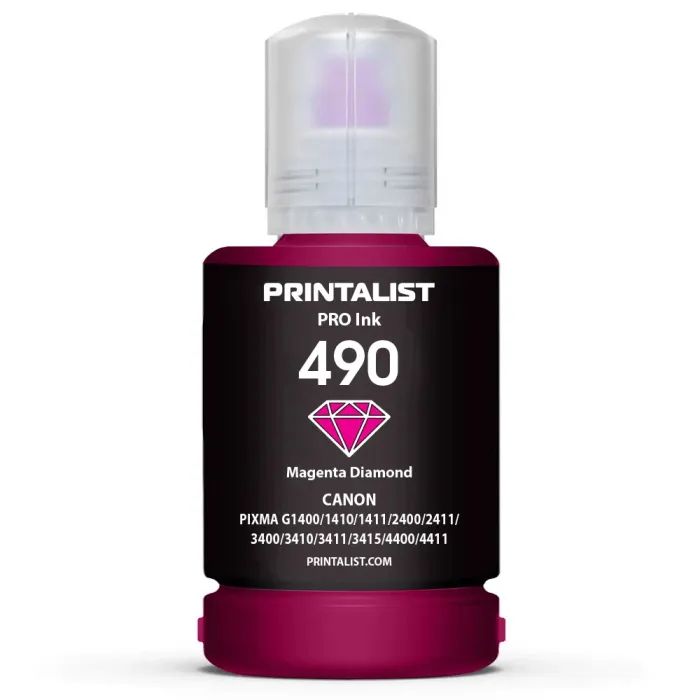 Чорнило Printalist Canon GI-490 для G1400/G2400/G3400 140г Magenta (PL490M)