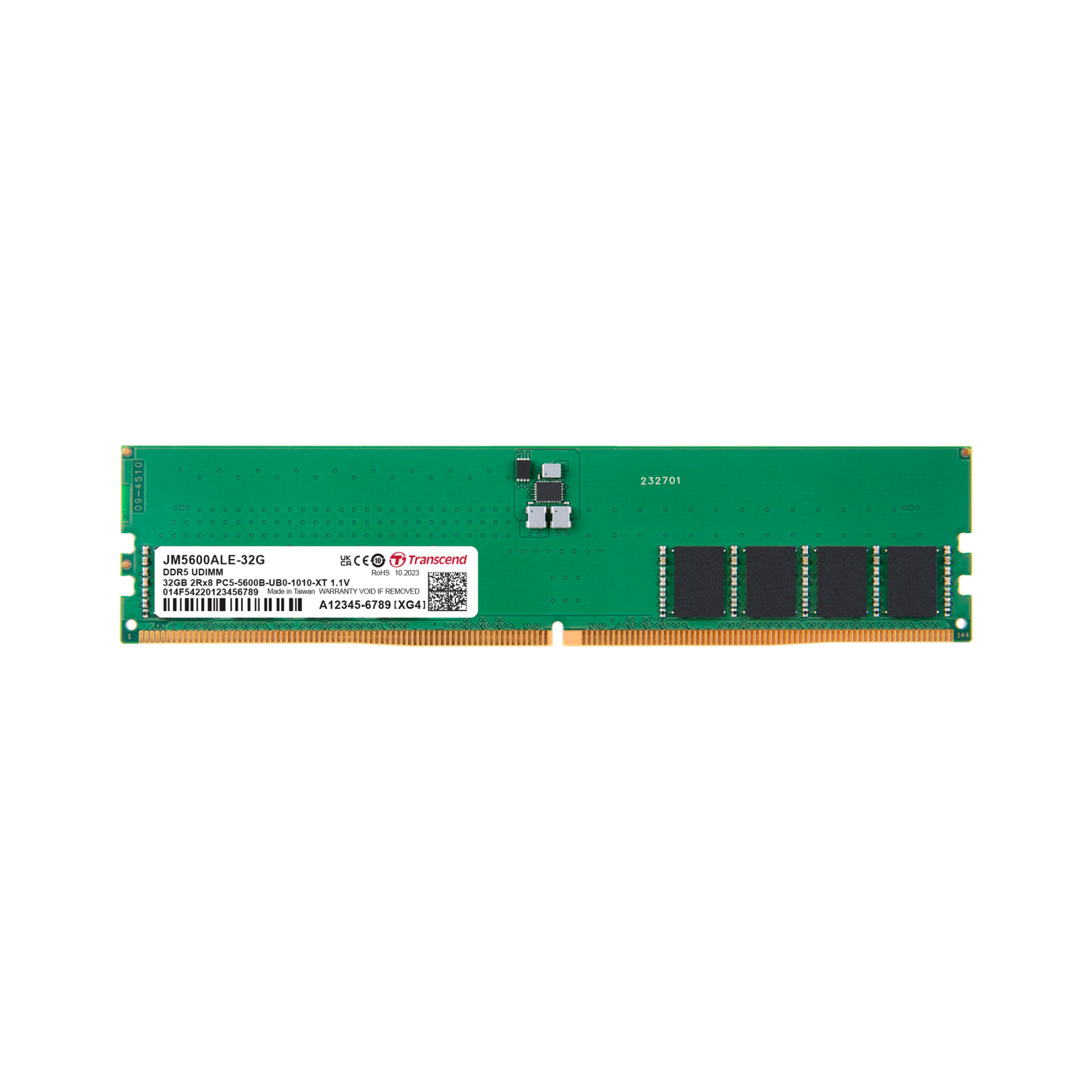 Модуль памяти для компьютера DDR5 16GB 5600 MHz JetRam Transcend (JM5600ALE-16G)