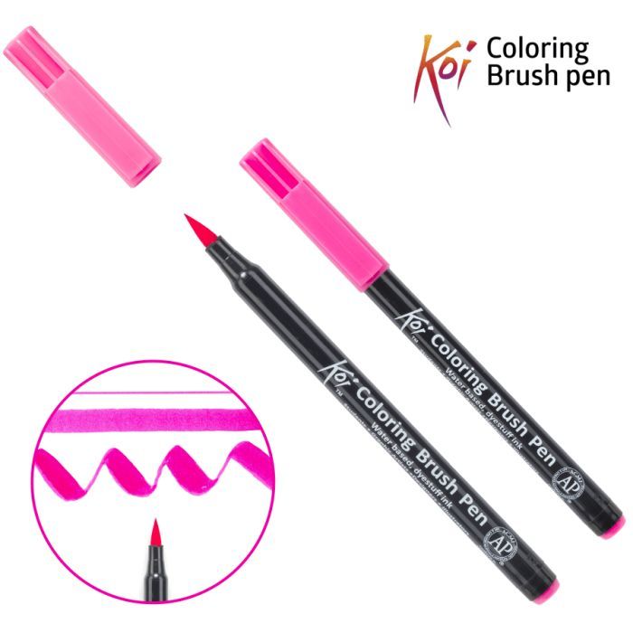 Художественный маркер KOI Маркер-кисть акварельный Розовый, 20 (084511393097)