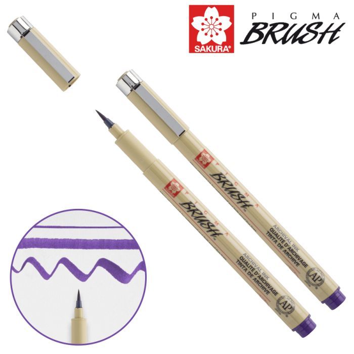 Лайнер Sakura кисть PIGMA Brush, Фиолетовый (084511352131)