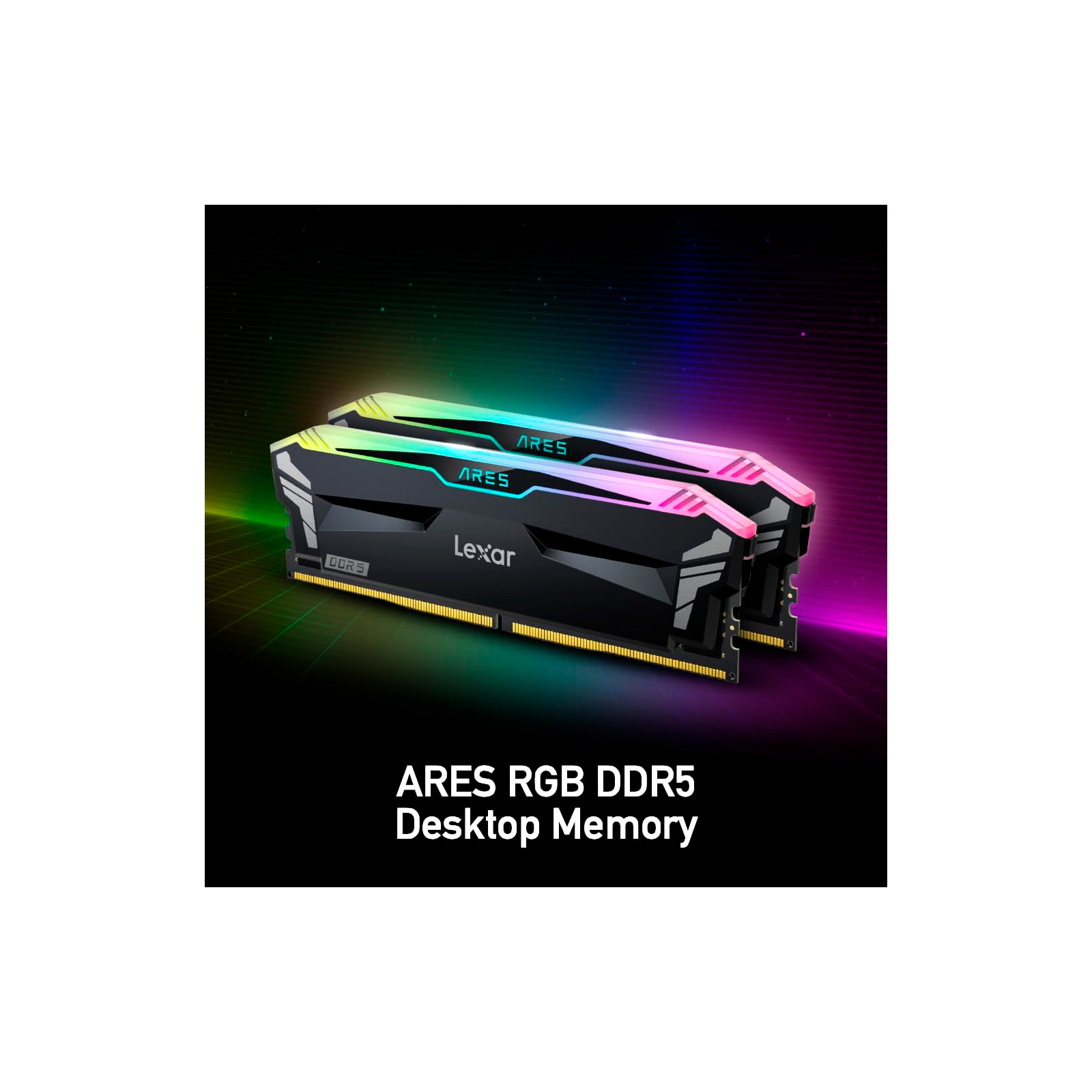 Модуль памяти для компьютера DDR5 32GB (2x16GB) 7200 MHz Ares RGB Black Lexar (LD5U16G72C34LA-RGD) изображение 6