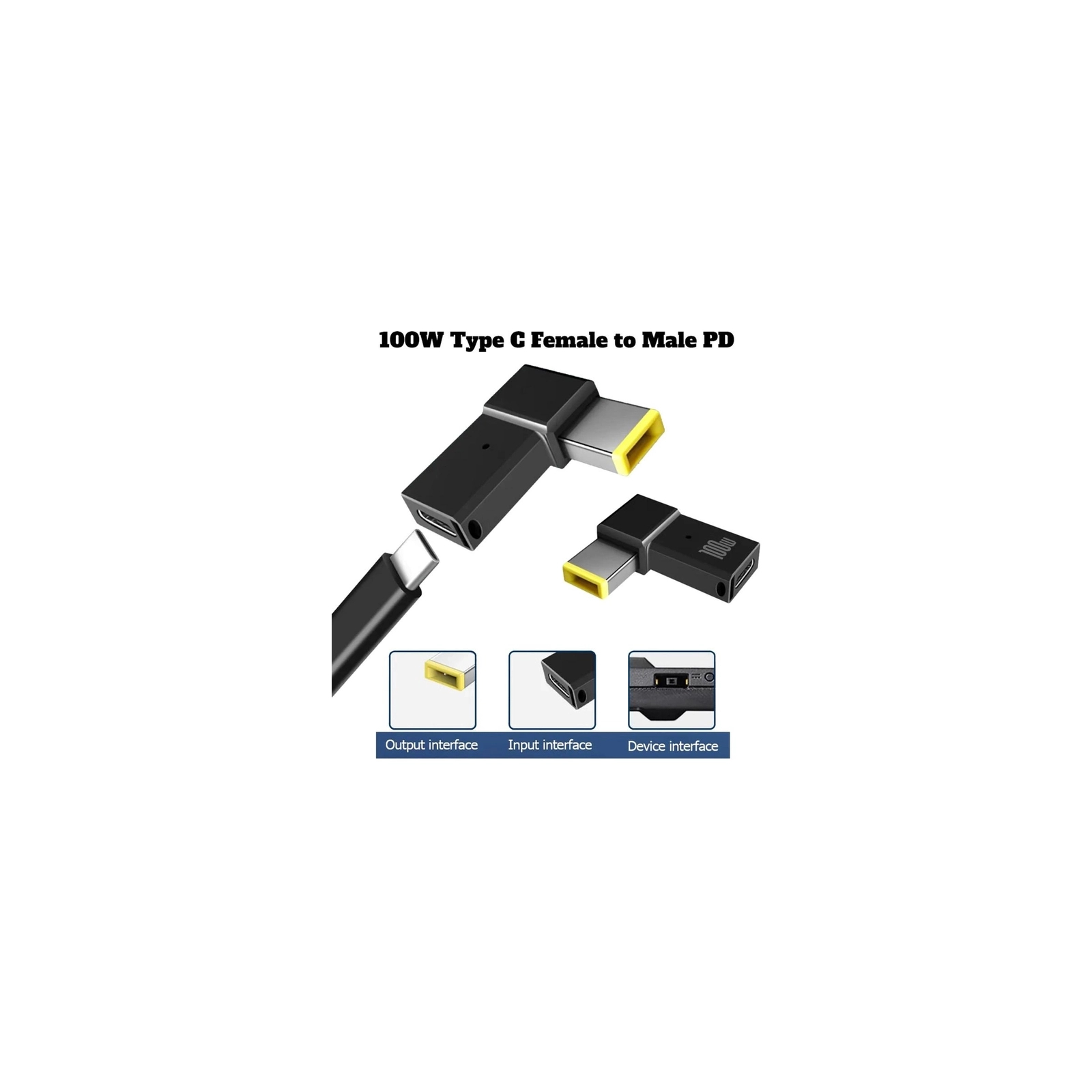 Перехідник PD 100W USB-C F to DC Male Jack square mouth Lenovo Thinkpad ST-Lab (PD100W-Lenovo) зображення 4