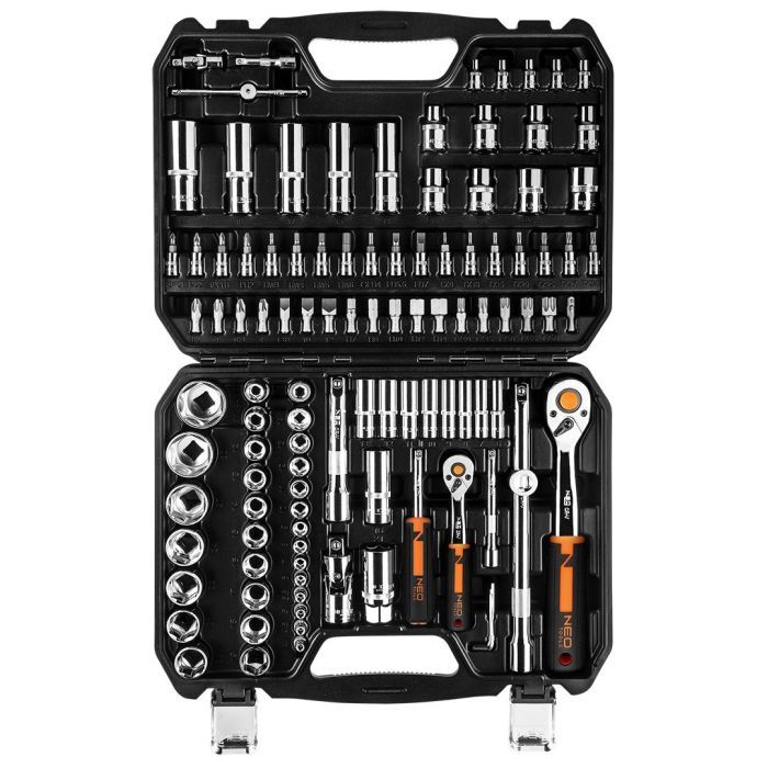 Набор инструментов Neo Tools 110шт, 1/2", 1/4", CrV, кейс (10-066) изображение 3