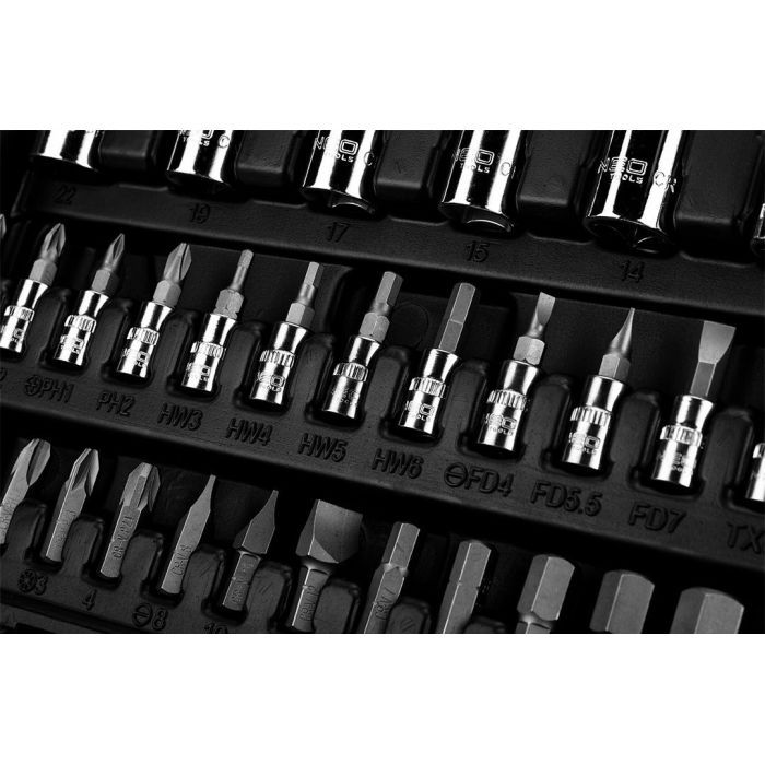 Набор инструментов Neo Tools 110шт, 1/2", 1/4", CrV, кейс (10-066) изображение 8