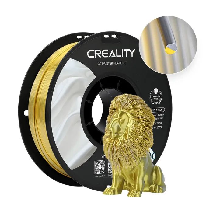 Пластик для 3D-принтера Creality PLA silky shine 1кг, 1.75мм, silver-gold (3301120012)