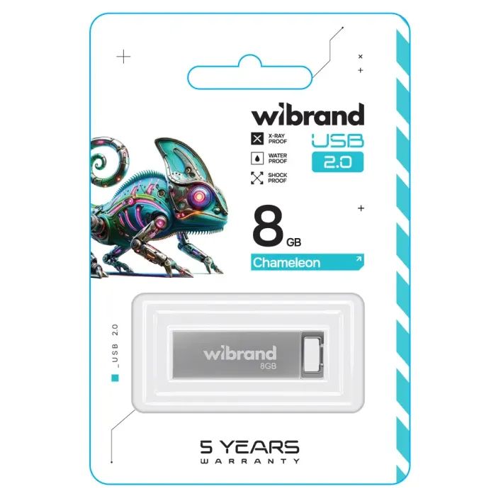 USB флеш накопичувач Wibrand 8GB Chameleon Black USB 2.0 (WI2.0/CH8U6B) зображення 2