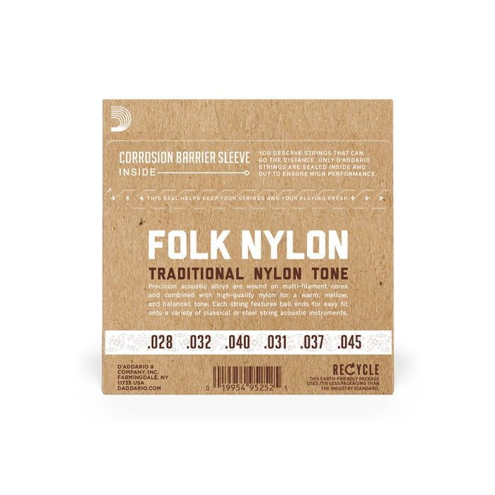 Струны для гитары D'Addario Folk Nylon 80/20 Bronze Ball End Black Treble (EJ34) изображение 3