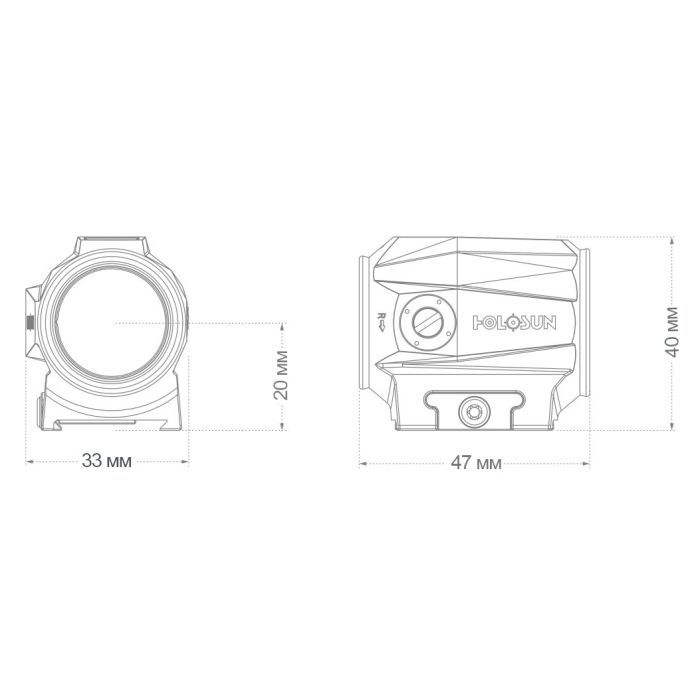Коліматорний приціл Holosun SCRS-RD точка 2 MOA + коло 65 МОА (Red) (SCRS-RD-MRS) зображення 9