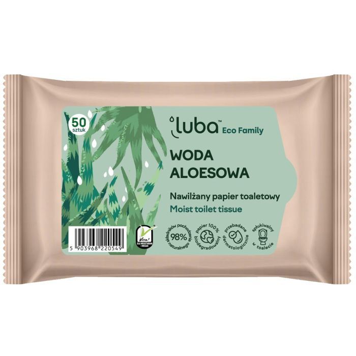 Туалетная бумага Luba Eco Family Увлажненный с алоэ вера 50 шт. (5903968220549)