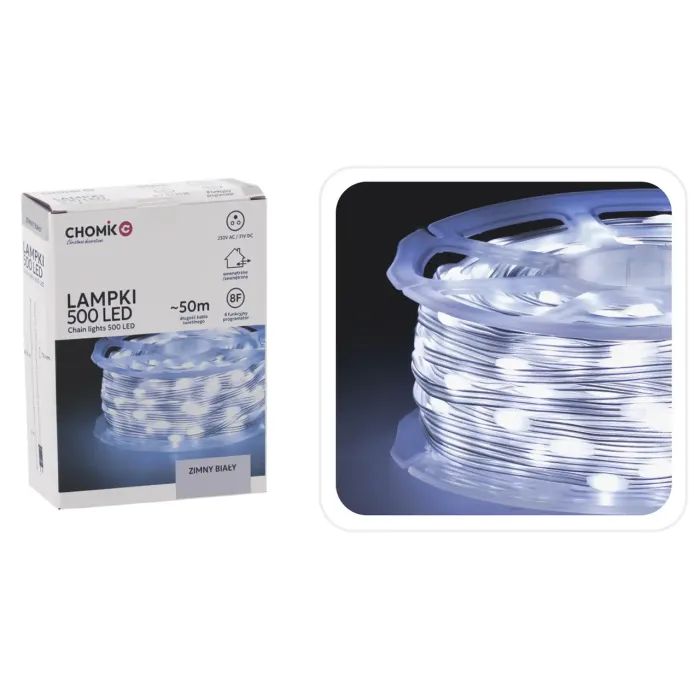 Гирлянда Chomik Струна На катушке 49.9+3 м 500 LED Холодный белый (5900779880122) изображение 4
