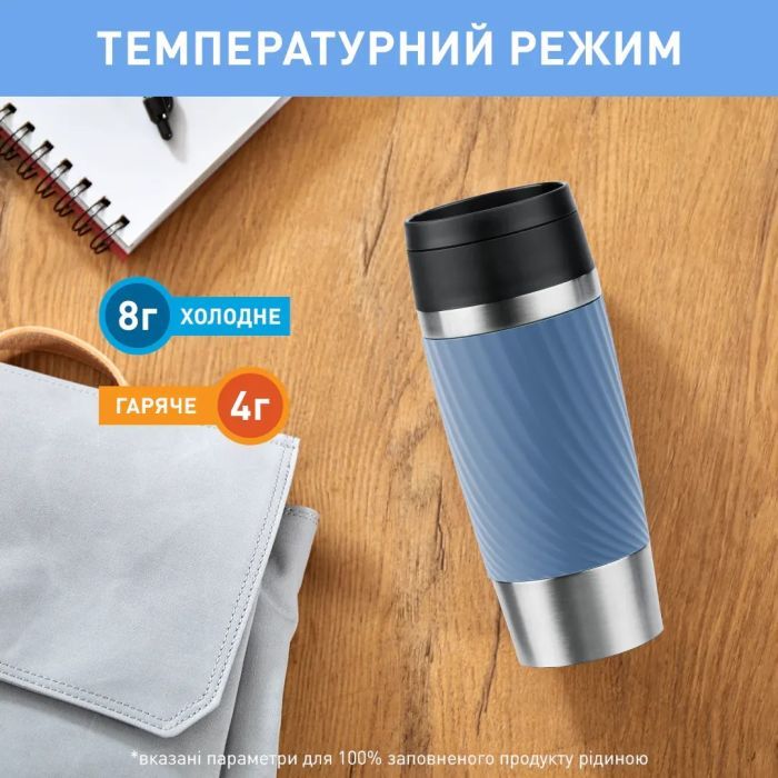 Термокружка Tefal Travel Mug Classic Twist, 360мл, нержавіюча сталь, зелений (N2024310) изображение 5