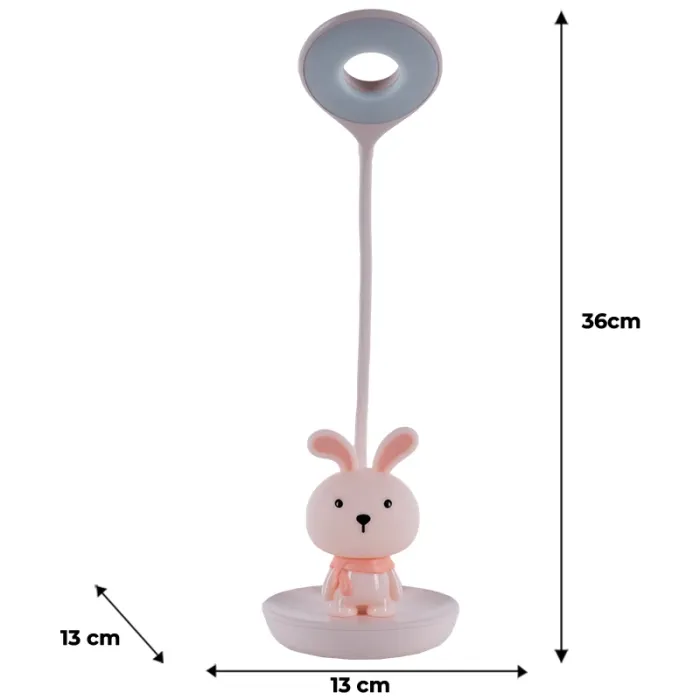 Настільна лампа Kite Bunny LED з акумулятором, біла (K24-492-1-1) зображення 7